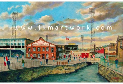 Central Park Stadium 'Going to the Match' Fine Art Print - Wigan Rugby League